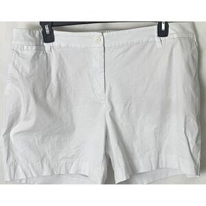 Talbots Womens Plus Petite Perfect Short 6" White‎ Stretch Pockets Sz 20WP